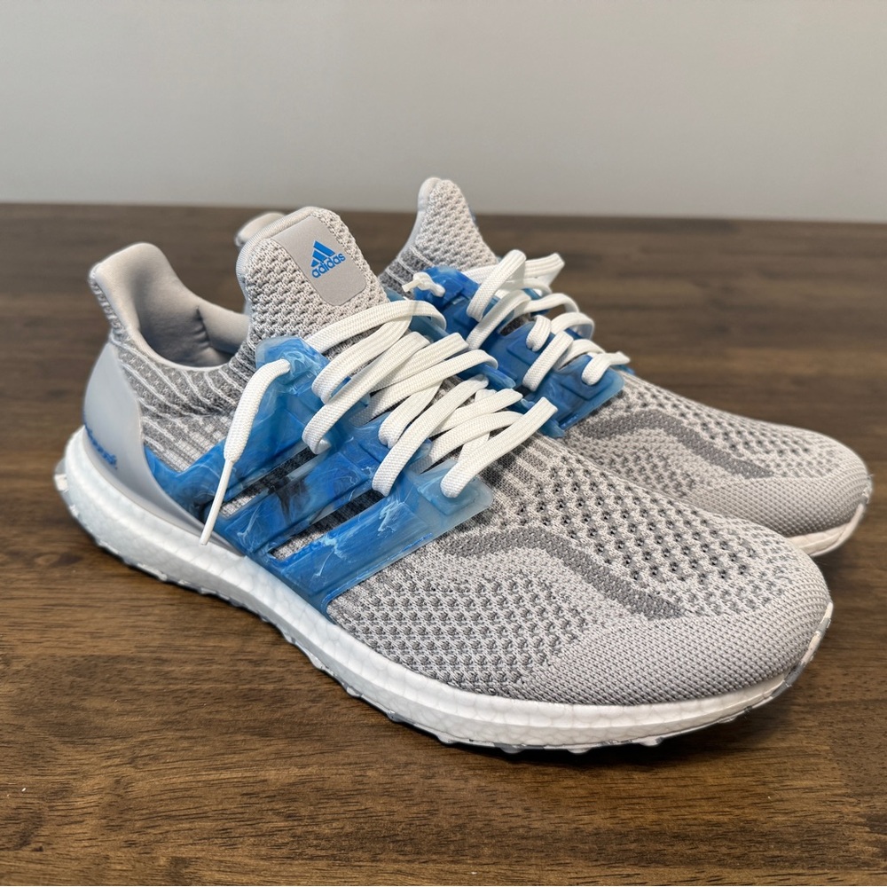 Adidas Boost Gray and Blue Running Shoes